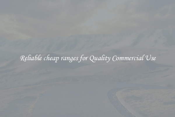 Reliable cheap ranges for Quality Commercial Use