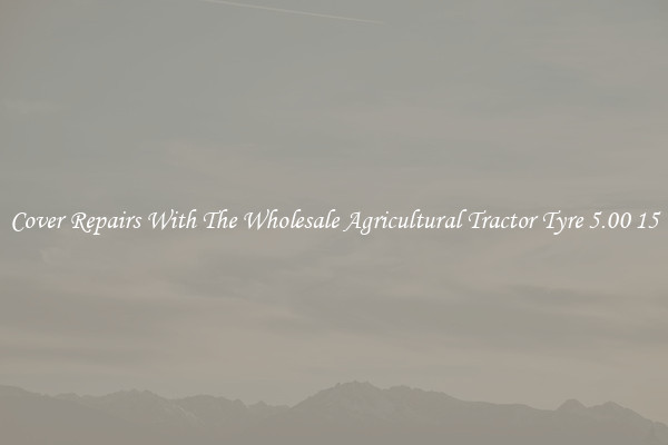 Cover Repairs With The Wholesale Agricultural Tractor Tyre 5.00 15