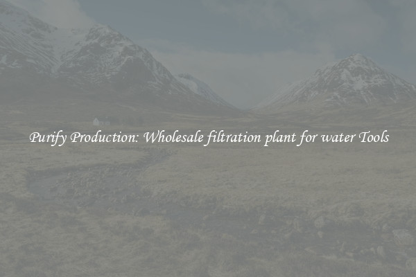 Purify Production: Wholesale filtration plant for water Tools
