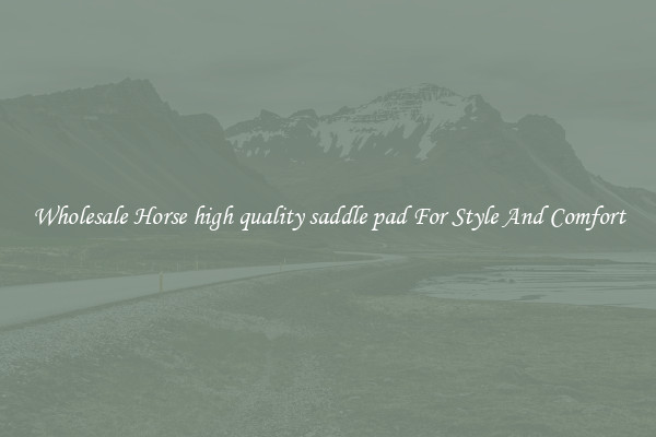 Wholesale Horse high quality saddle pad For Style And Comfort