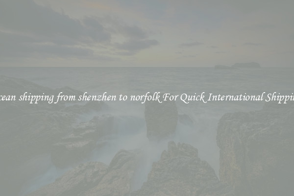 ocean shipping from shenzhen to norfolk For Quick International Shipping