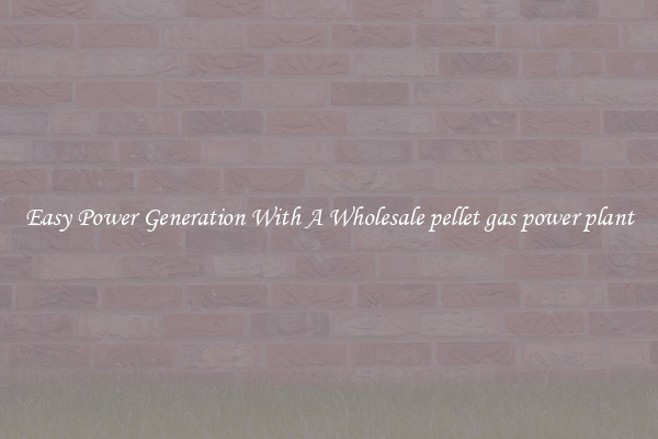 Easy Power Generation With A Wholesale pellet gas power plant